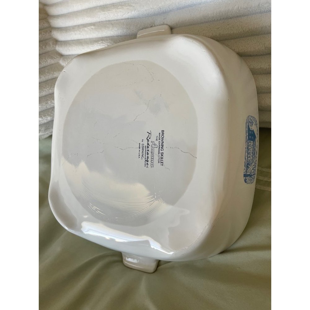Vintage Amana Radarange by Corning Blue Colonial House Browning Casserole Baking - Picture 8 of 12